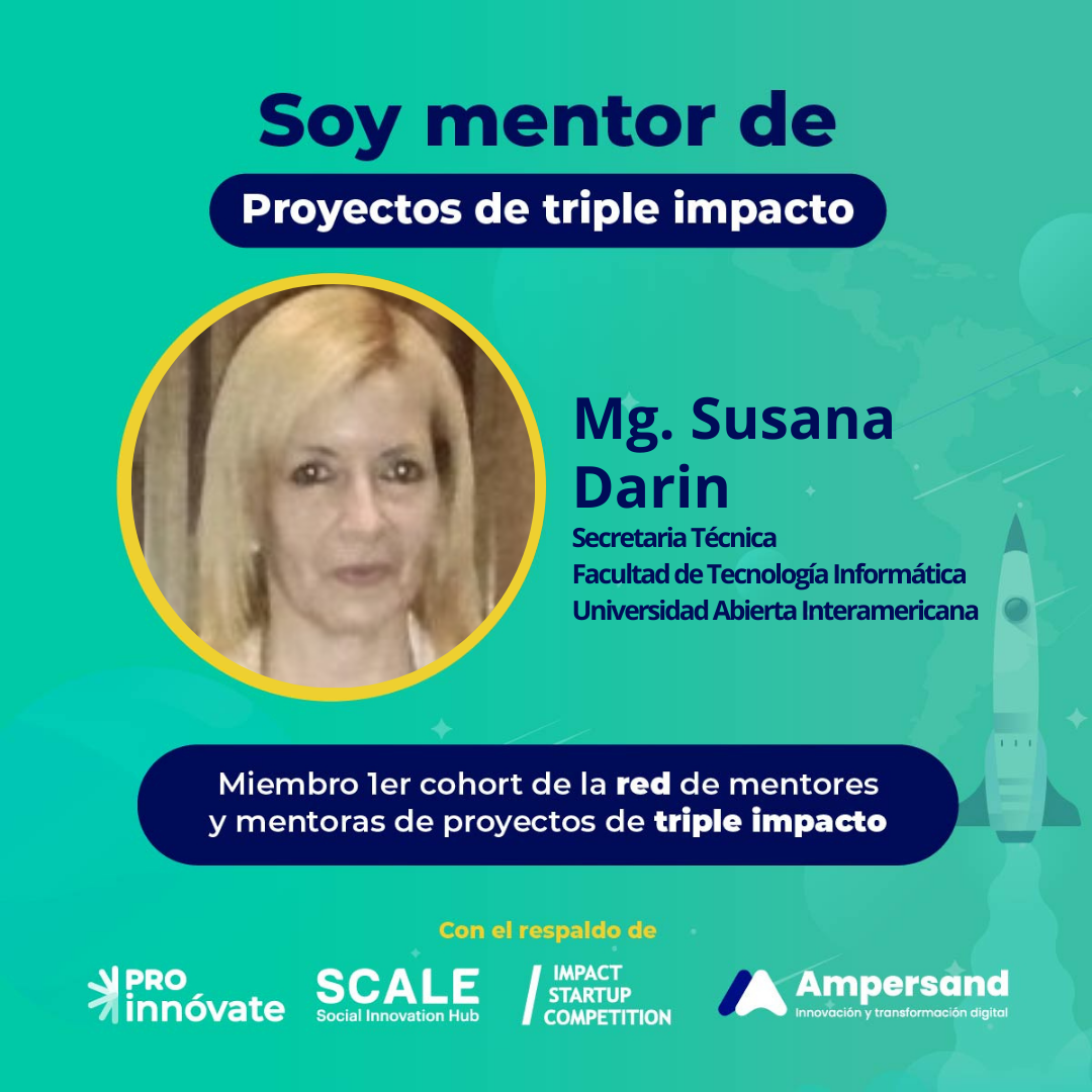 Susana Darín será mentora en Scale Social Innovación Hub de Perú